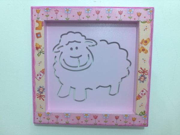 Quadro Carneirinho Rosa