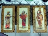 Trio Quadros Africanas com pintura especial