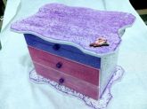 Cômoda porta jóias 3 gavetas com craquelê e pintura especial