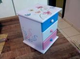 Cômoda porta jóias 3 gavetas com decoupagem e pintura espec