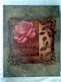 Painel Floral com apliques, decoupagem e craquelê