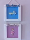 Quadro duplo para quarto infantil personalizado