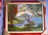 Pintura óleo sobre tela LAGO ARBORIZADO
