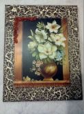 Quadro Floral com pintura especial, decoupagem e apliques