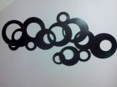 Escultura MDF Abstrato circulos