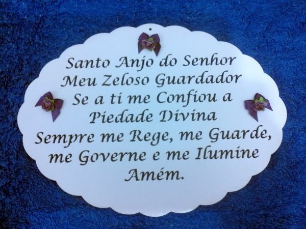 Placa Oração SANTO ANJO