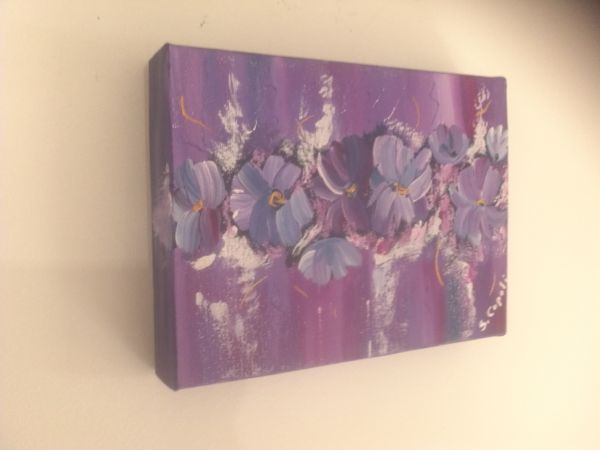 Painel Flores Abstratas Violeta