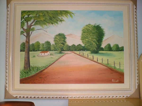 Pintura óleo sobre tela ESTRADA PARA A FAZENDA