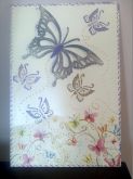 Quadro Borboletas em MDF com aplique e decoupagem
