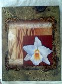 Painel Floral com apliques, decoupagem e craquelê