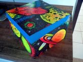 Decoração em fichário com papel de parede GALÁXIA