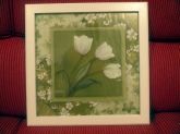 Quadro floral Verde e Branco