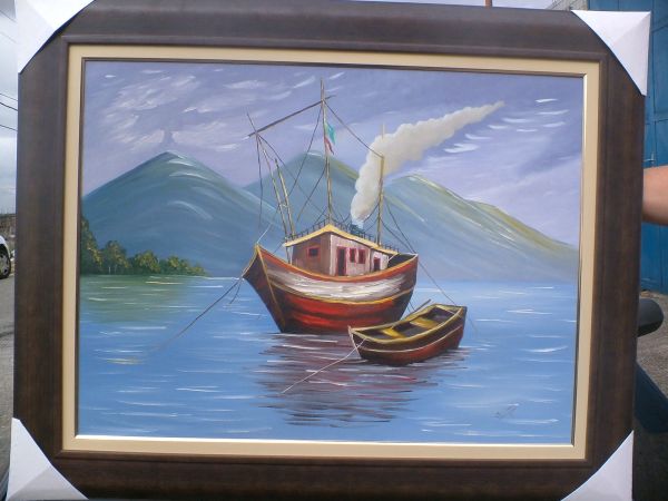 Pintura óleo sobre tela BARCO
