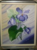 Pintura óleo sobre tela Violetas