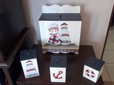Porta Fraldas e trio infantil Marinheiro